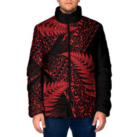 New Zealand Rugby Pacific Personalised Padded Jacket All Red Maori Pasifika Fern Pattern - Polynesian Pride