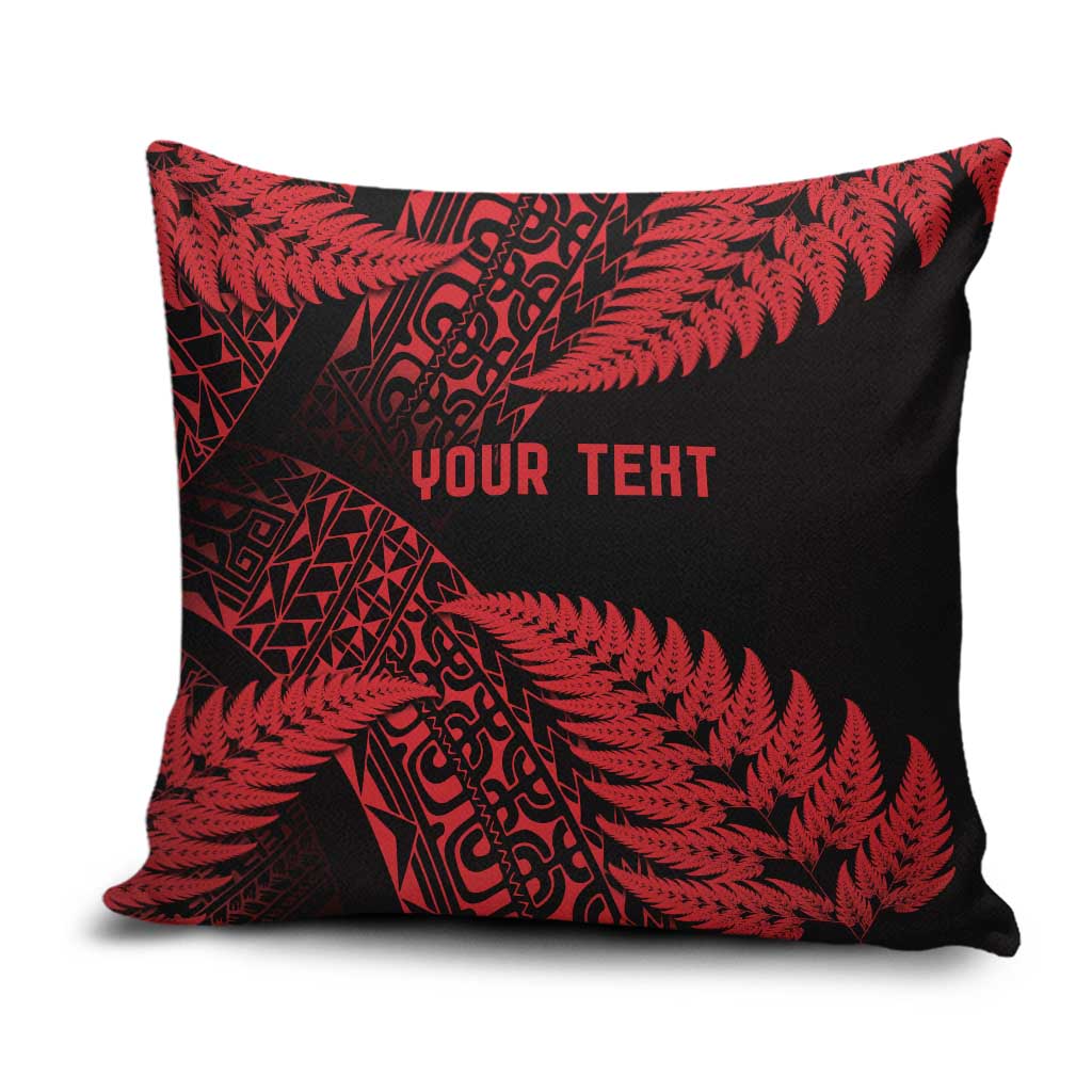 New Zealand Rugby Pacific Personalised Pillow Cover All Red Maori Pasifika Fern Pattern - Polynesian Pride