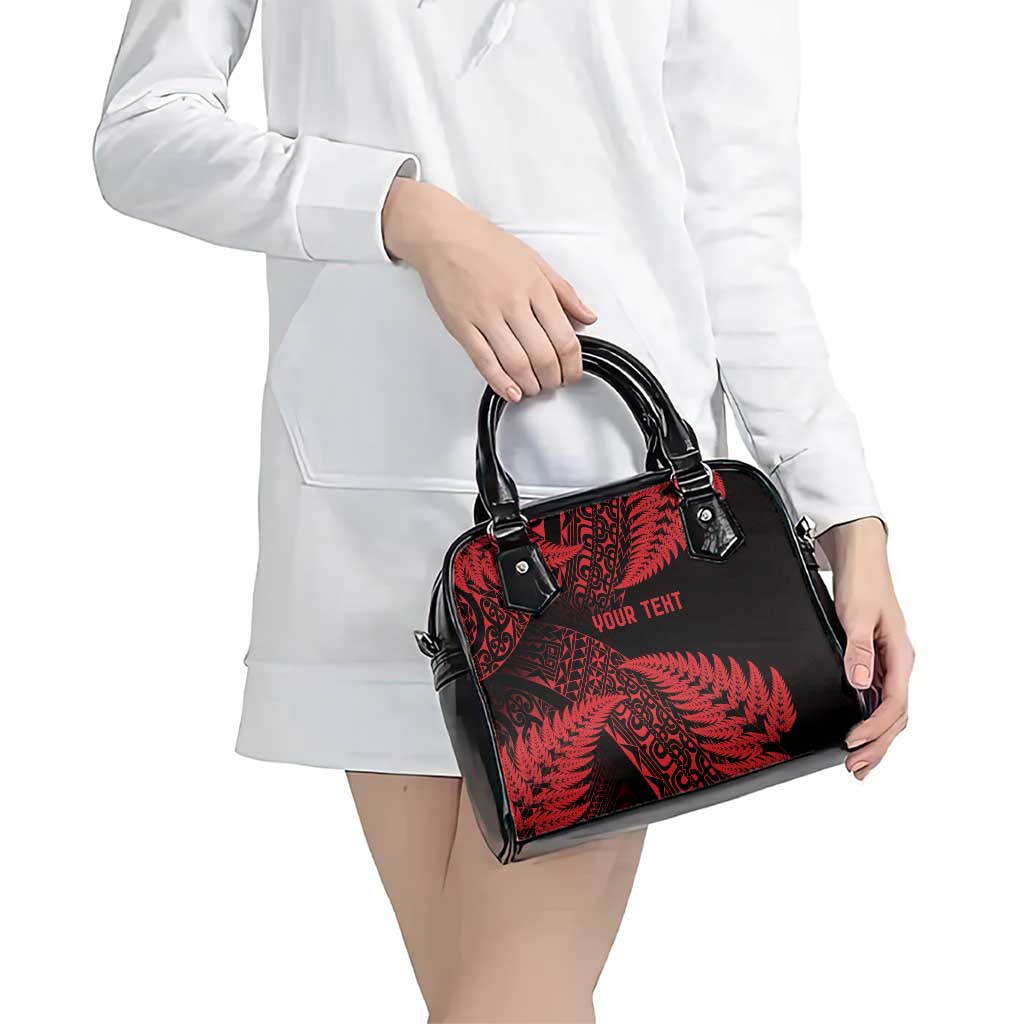 New Zealand Rugby Pacific Personalised Shoulder Handbag All Red Maori Pasifika Fern Pattern