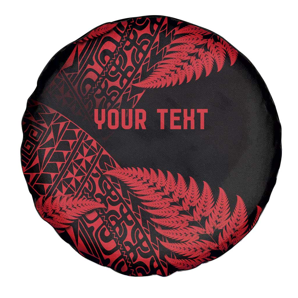 New Zealand Rugby Pacific Personalised Spare Tire Cover All Red Maori Pasifika Fern Pattern