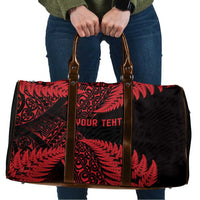 New Zealand Rugby Pacific Personalised Travel Bag All Red Maori Pasifika Fern Pattern - Polynesian Pride