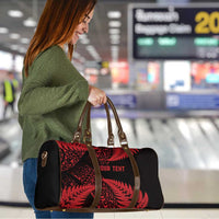 New Zealand Rugby Pacific Personalised Travel Bag All Red Maori Pasifika Fern Pattern - Polynesian Pride