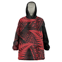 New Zealand Rugby Pacific Personalised Wearable Blanket Hoodie All Red Maori Pasifika Fern Pattern