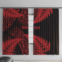 New Zealand Rugby Pacific Personalised Window Curtain All Red Maori Pasifika Fern Pattern
