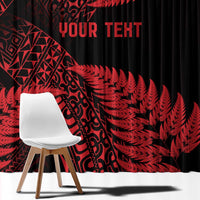 New Zealand Rugby Pacific Personalised Window Curtain All Red Maori Pasifika Fern Pattern