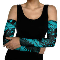 New Zealand Rugby Pacific Personalised Arm Sleeves All Turquoise Maori Pasifika Fern Pattern - Polynesian Pride