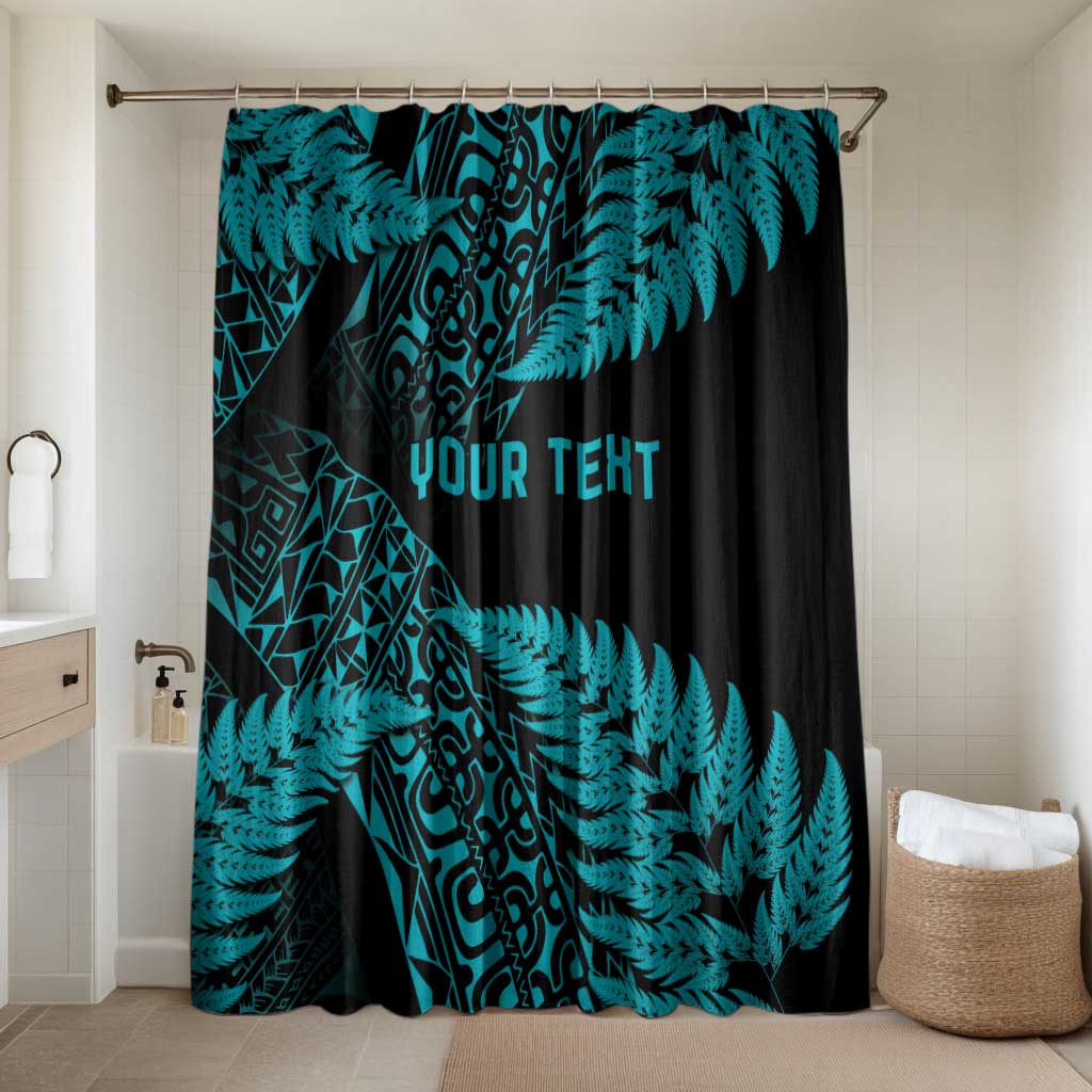 New Zealand Rugby Pacific Personalised Bathroom Set All Turquoise Maori Pasifika Fern Pattern - Polynesian Pride
