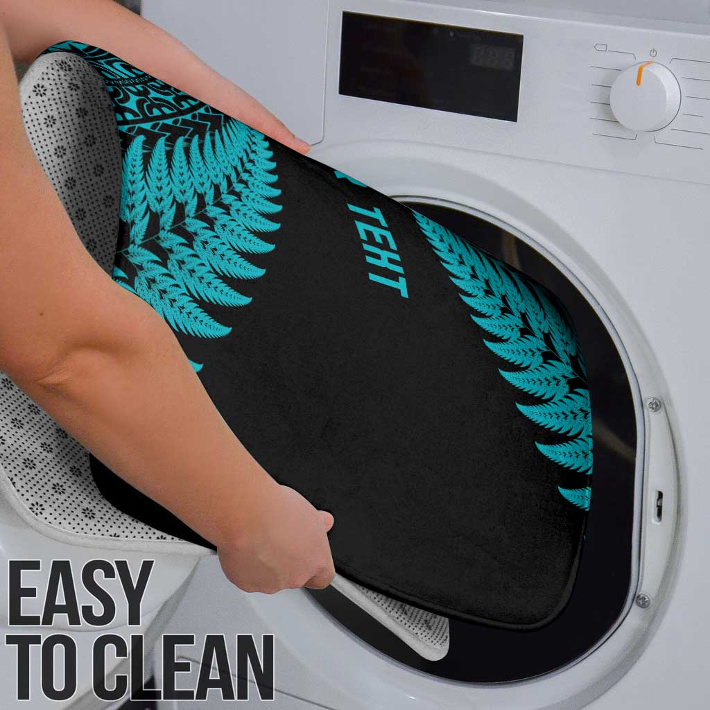 New Zealand Rugby Pacific Personalised Bathroom Set All Turquoise Maori Pasifika Fern Pattern - Polynesian Pride