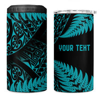 New Zealand Rugby Pacific Personalised 4 in 1 Can Cooler Tumbler All Turquoise Maori Pasifika Fern Pattern