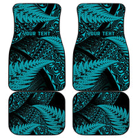 New Zealand Rugby Pacific Personalised Car Mats All Turquoise Maori Pasifika Fern Pattern