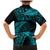 New Zealand Rugby Pacific Personalised Family Matching Mermaid Dress and Hawaiian Shirt All Turquoise Maori Pasifika Fern Pattern