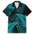 New Zealand Rugby Pacific Personalised Family Matching Mermaid Dress and Hawaiian Shirt All Turquoise Maori Pasifika Fern Pattern