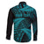New Zealand Rugby Pacific Personalised Family Matching Mermaid Dress and Hawaiian Shirt All Turquoise Maori Pasifika Fern Pattern
