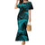 New Zealand Rugby Pacific Personalised Family Matching Mermaid Dress and Hawaiian Shirt All Turquoise Maori Pasifika Fern Pattern