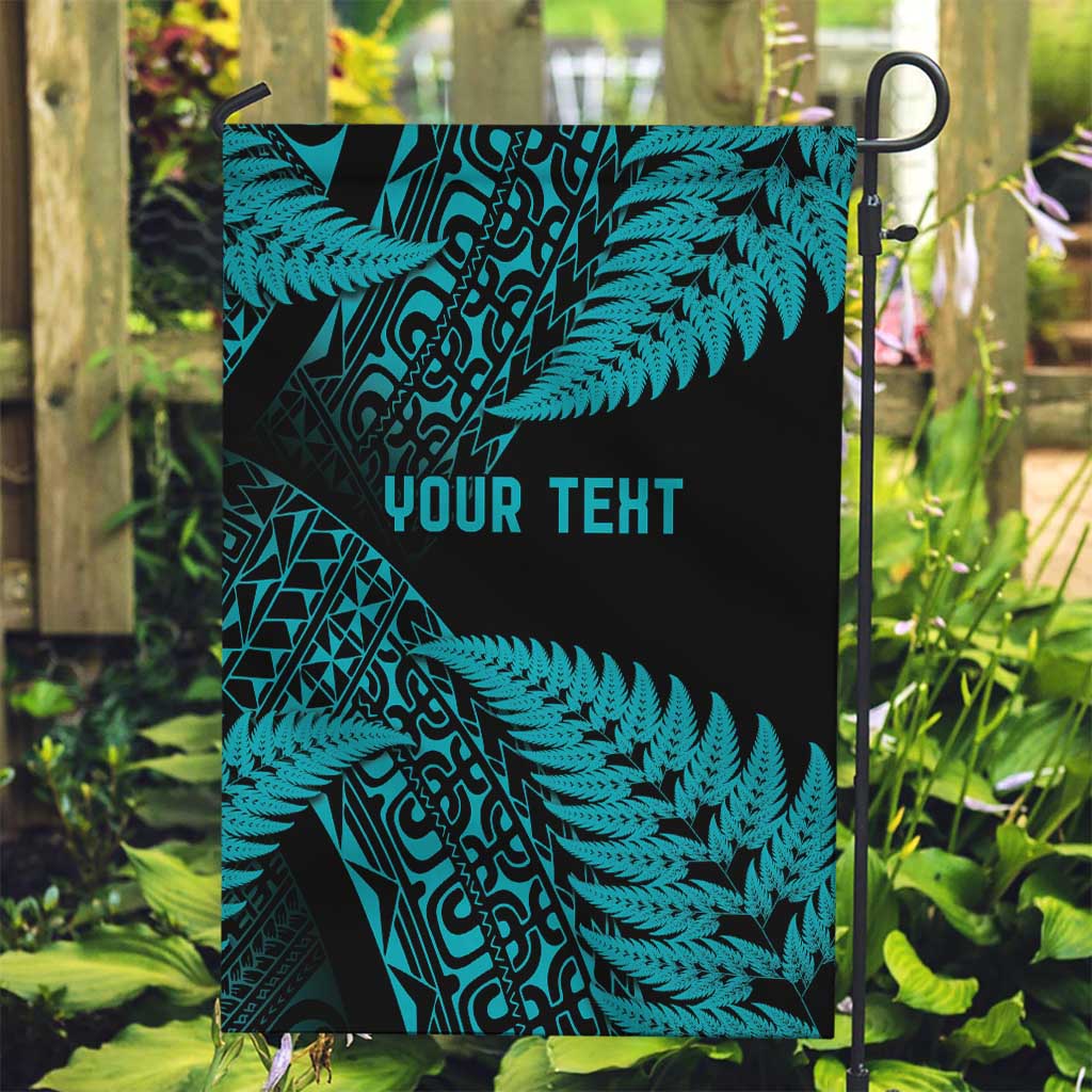 New Zealand Rugby Pacific Personalised Garden Flag All Turquoise Maori Pasifika Fern Pattern
