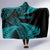 New Zealand Rugby Pacific Personalised Hooded Blanket All Turquoise Maori Pasifika Fern Pattern
