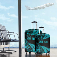 New Zealand Rugby Pacific Personalised Luggage Cover All Turquoise Maori Pasifika Fern Pattern