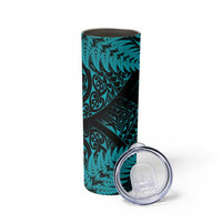 New Zealand Rugby Pacific Personalised Skinny Tumbler All Turquoise Maori Pasifika Fern Pattern