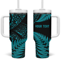 New Zealand Rugby Pacific Personalised Tumbler With Handle All Turquoise Maori Pasifika Fern Pattern
