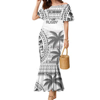 Custom Fiji Rugby Family Matching Mermaid Dress and Hawaiian Shirt Polynesian Fijian Masi Palm Tree