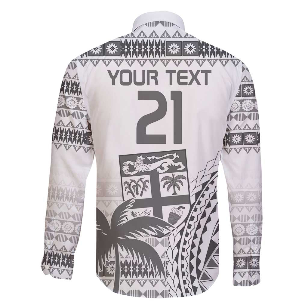 Custom Fiji Rugby Family Matching Off Shoulder Maxi Dress and Hawaiian Shirt Polynesian Fijian Masi Palm Tree