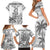 Custom Fiji Rugby Family Matching Short Sleeve Bodycon Dress and Hawaiian Shirt Polynesian Fijian Masi Palm Tree