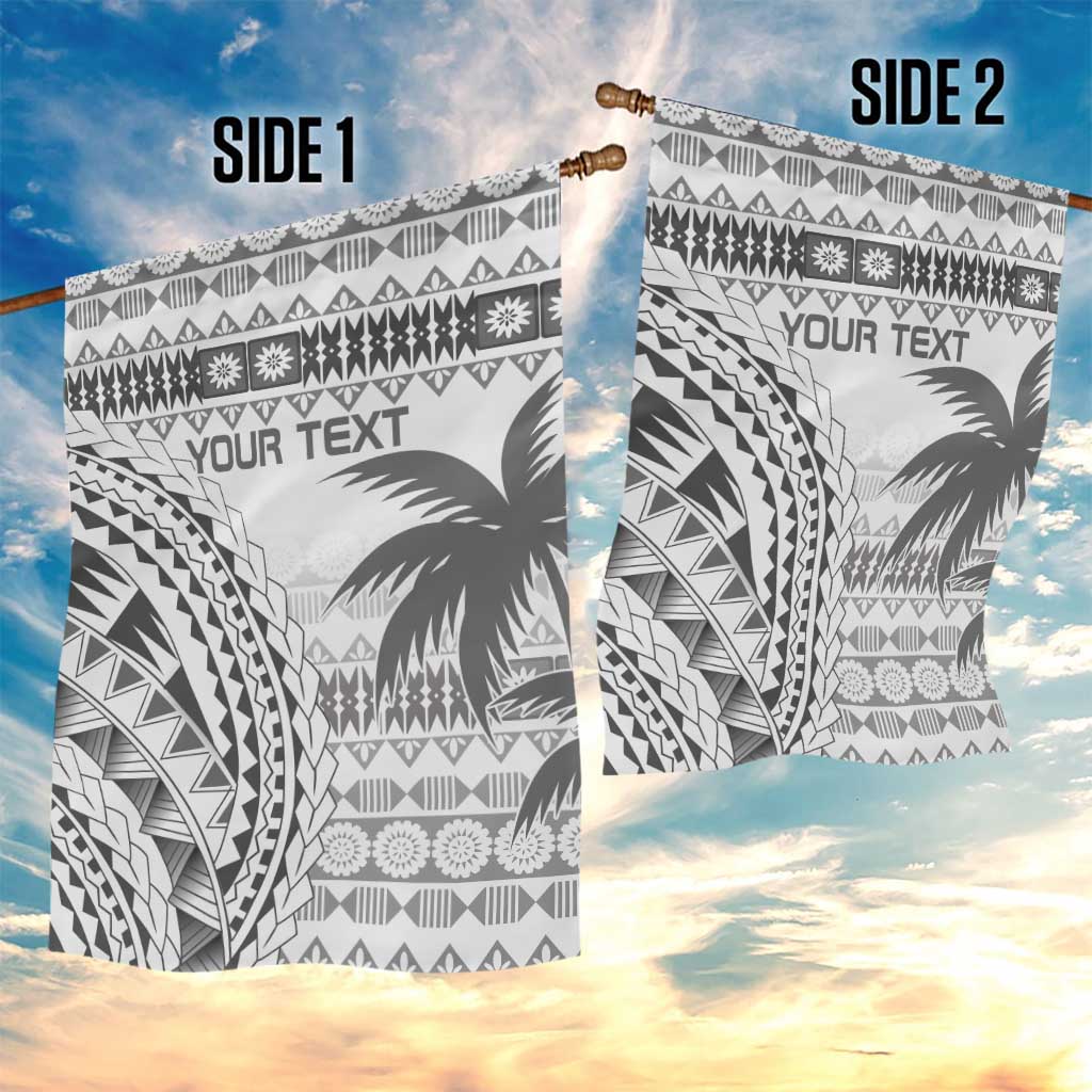 Custom Fiji Rugby Garden Flag Polynesian Fijian Masi Palm Tree