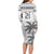 Custom Fiji Rugby Long Sleeve Bodycon Dress Polynesian Fijian Masi Palm Tree