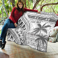 Custom Fiji Rugby Quilt Polynesian Fijian Masi Palm Tree