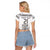 Custom Fiji Rugby Raglan Cropped T Shirt Polynesian Fijian Masi Palm Tree