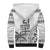 Custom Fiji Rugby Sherpa Hoodie Polynesian Fijian Masi Palm Tree