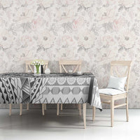 Custom Fiji Rugby Tablecloth Polynesian Fijian Masi Palm Tree