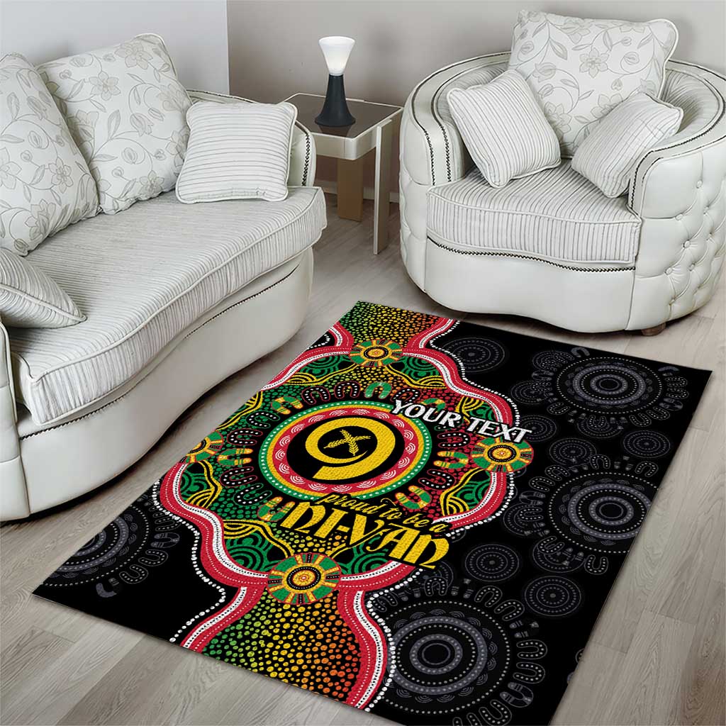 Vanuatu Personalised Area Rug Aboriginal Dot Paitnting - Polynesian Pride