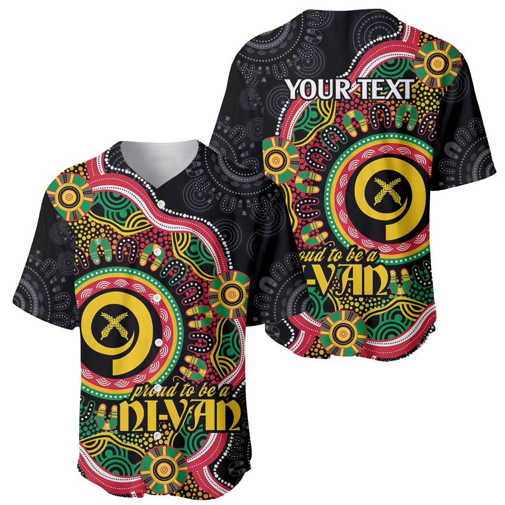 Vanuatu Personalised Baseball Jersey Aboriginal Dot Paitnting - Polynesian Pride