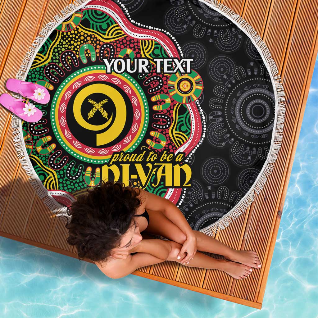 Vanuatu Personalised Beach Blanket Aboriginal Dot Paitnting LT9 - Polynesian Pride