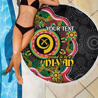 Vanuatu Personalised Beach Blanket Aboriginal Dot Paitnting LT9 - Polynesian Pride