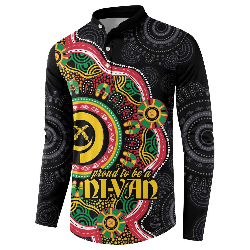 Vanuatu Personalised Button Sweatshirt Aboriginal Dot Paitnting LT9 - Polynesian Pride