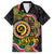 Vanuatu Personalised Family Matching Off The Shoulder Long Sleeve Dress and Hawaiian Shirt Aboriginal Dot Paitnting - Polynesian Pride