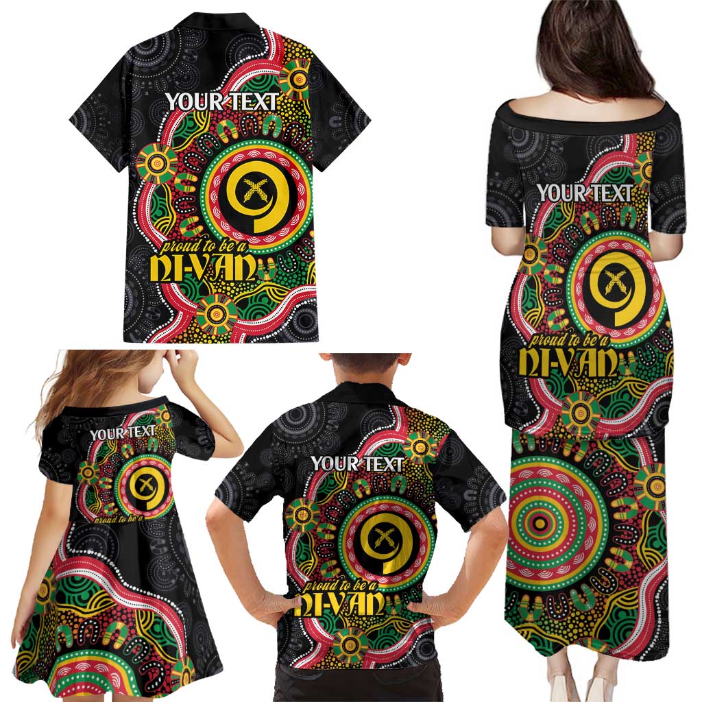 Vanuatu Personalised Family Matching Puletasi and Hawaiian Shirt Aboriginal Dot Paitnting LT9 - Polynesian Pride