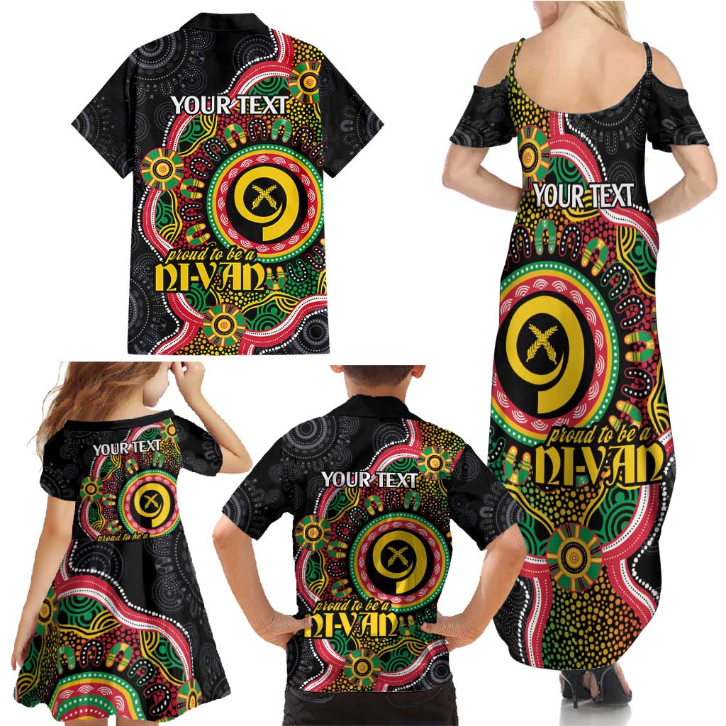 Vanuatu Personalised Family Matching Summer Maxi Dress and Hawaiian Shirt Aboriginal Dot Paitnting LT9 - Polynesian Pride