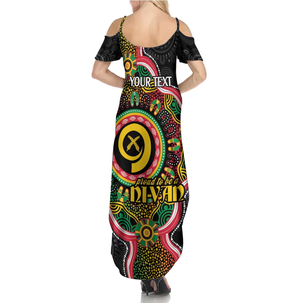 Vanuatu Personalised Family Matching Summer Maxi Dress and Hawaiian Shirt Aboriginal Dot Paitnting LT9 - Polynesian Pride