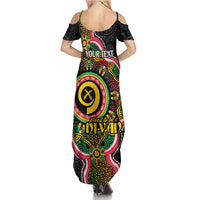 Vanuatu Personalised Family Matching Summer Maxi Dress and Hawaiian Shirt Aboriginal Dot Paitnting LT9 - Polynesian Pride
