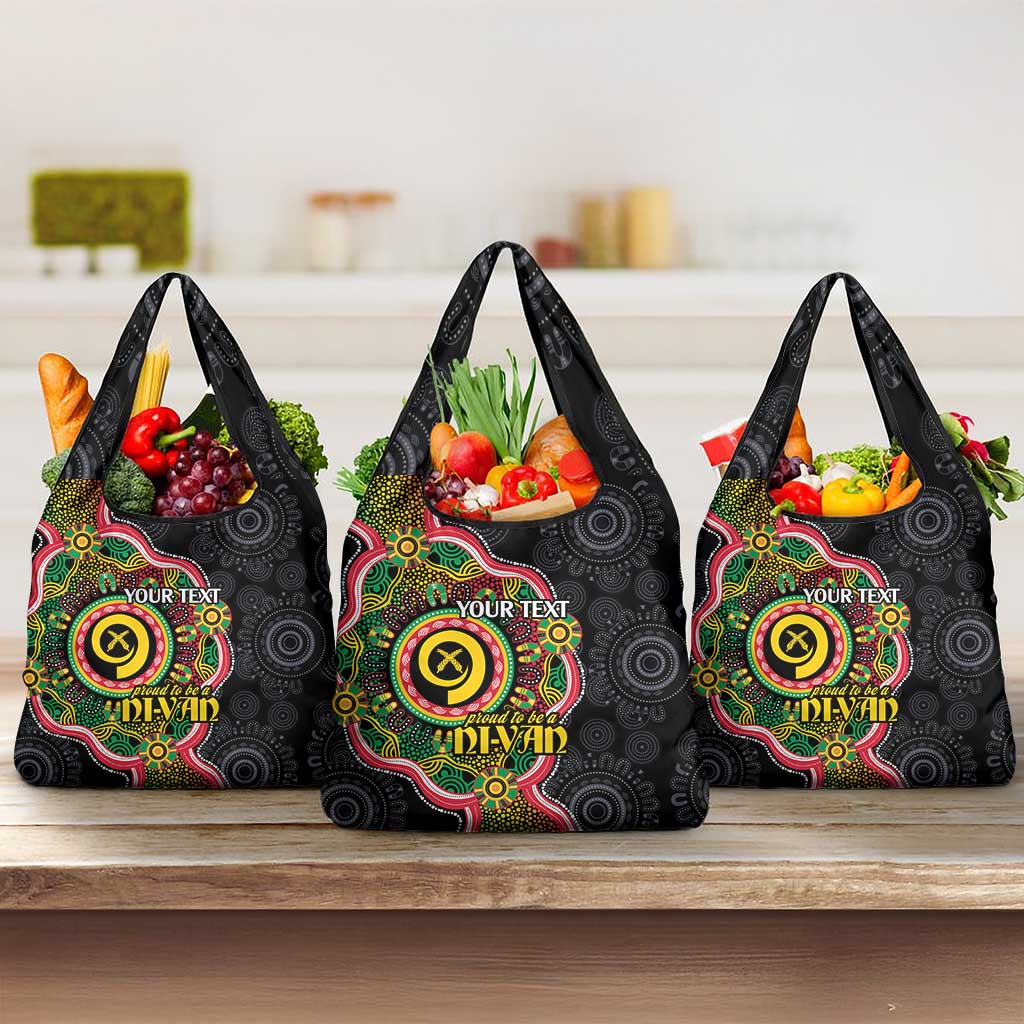 Vanuatu Personalised Grocery Bag Aboriginal Dot Paitnting - Polynesian Pride