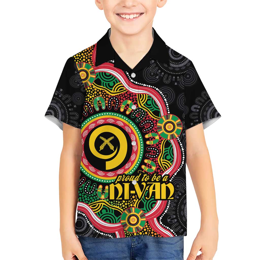 Vanuatu Personalised Kid Hawaiian Shirt Aboriginal Dot Paitnting - Polynesian Pride