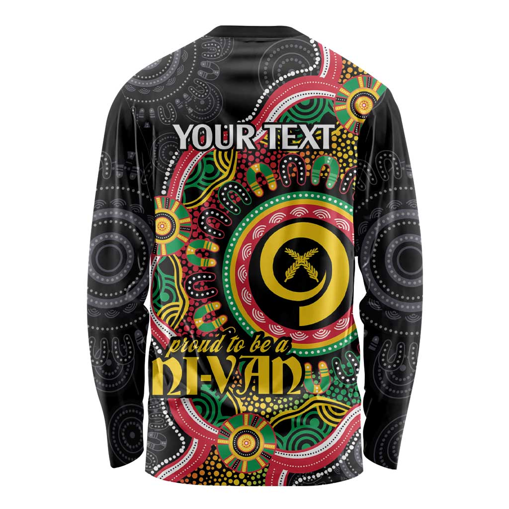 Vanuatu Personalised Long Sleeve Shirt Aboriginal Dot Paitnting LT9 - Polynesian Pride