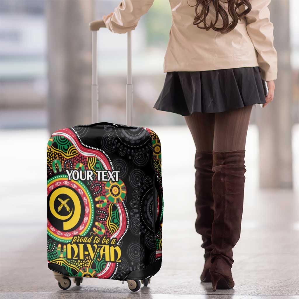 Vanuatu Personalised Luggage Cover Aboriginal Dot Paitnting - Polynesian Pride