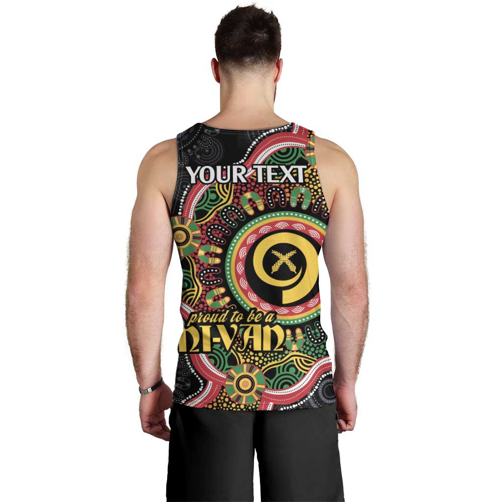 Vanuatu Personalised Men Tank Top Aboriginal Dot Paitnting LT9 - Polynesian Pride