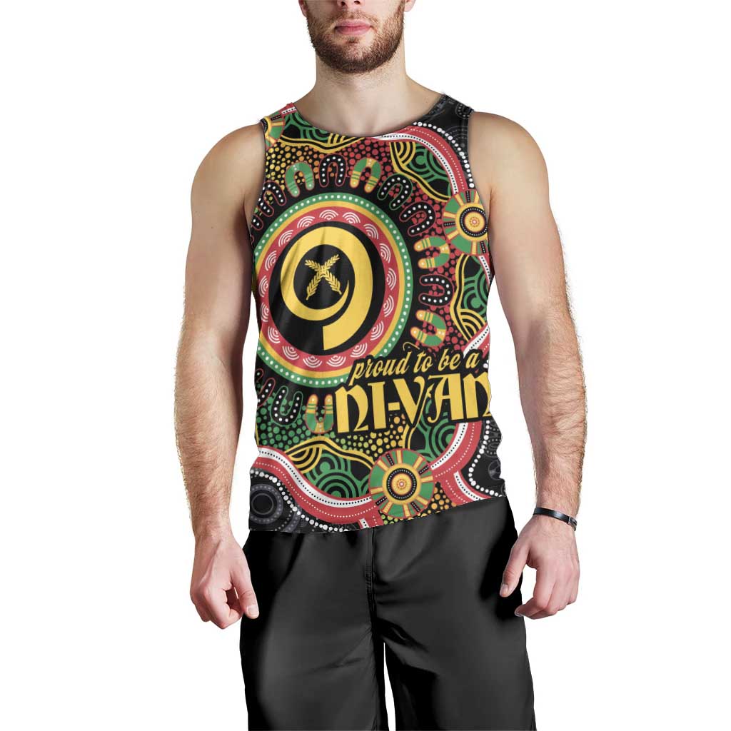 Vanuatu Personalised Men Tank Top Aboriginal Dot Paitnting LT9 - Polynesian Pride