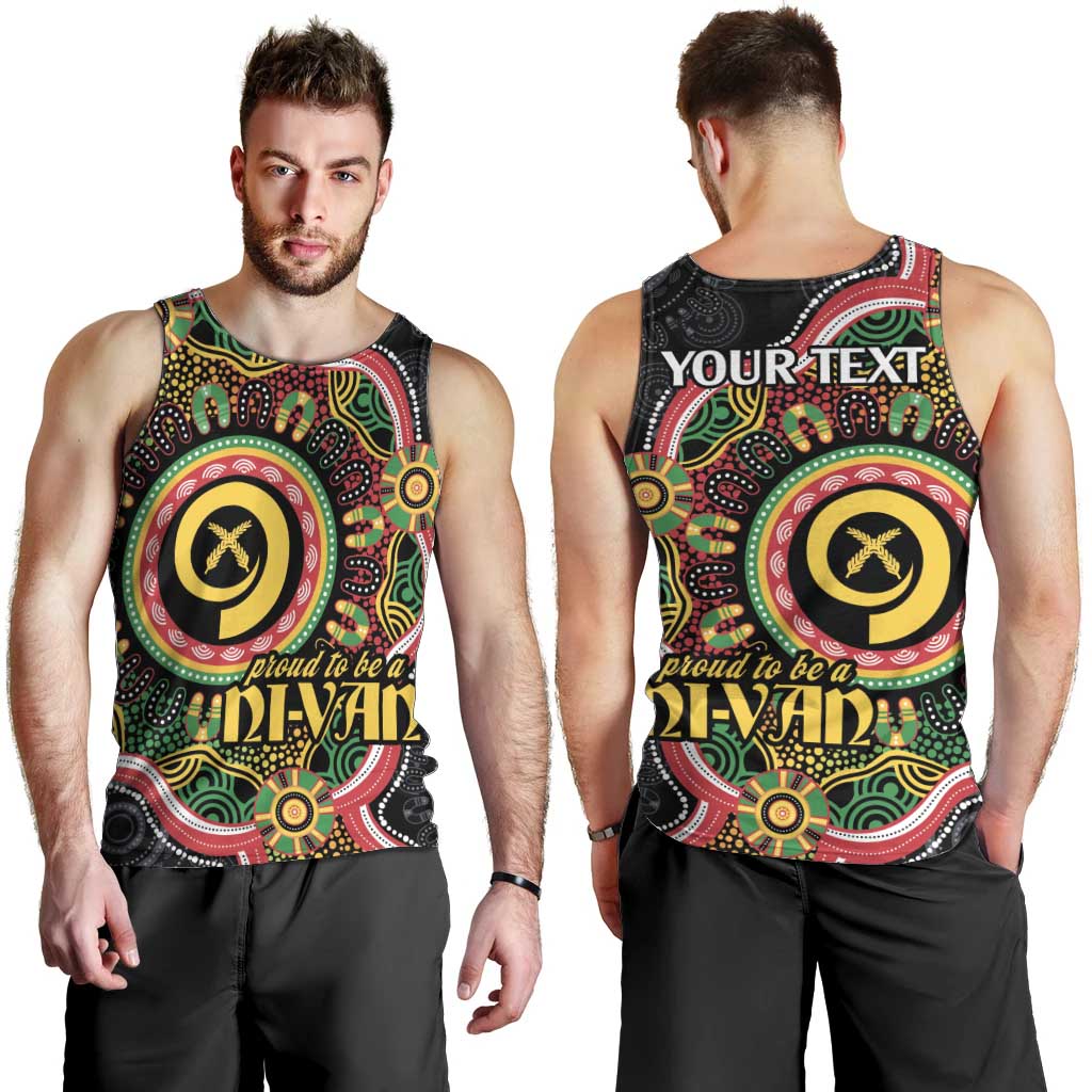 Vanuatu Personalised Men Tank Top Aboriginal Dot Paitnting LT9 - Polynesian Pride