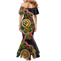 Vanuatu Personalised Mermaid Dress Aboriginal Dot Paitnting - Polynesian Pride